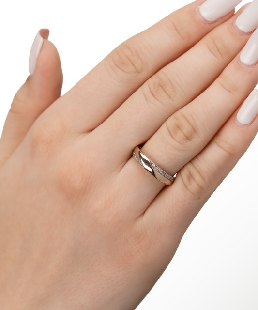 Zelta gredzens ar cirkonijiem - Goldinga