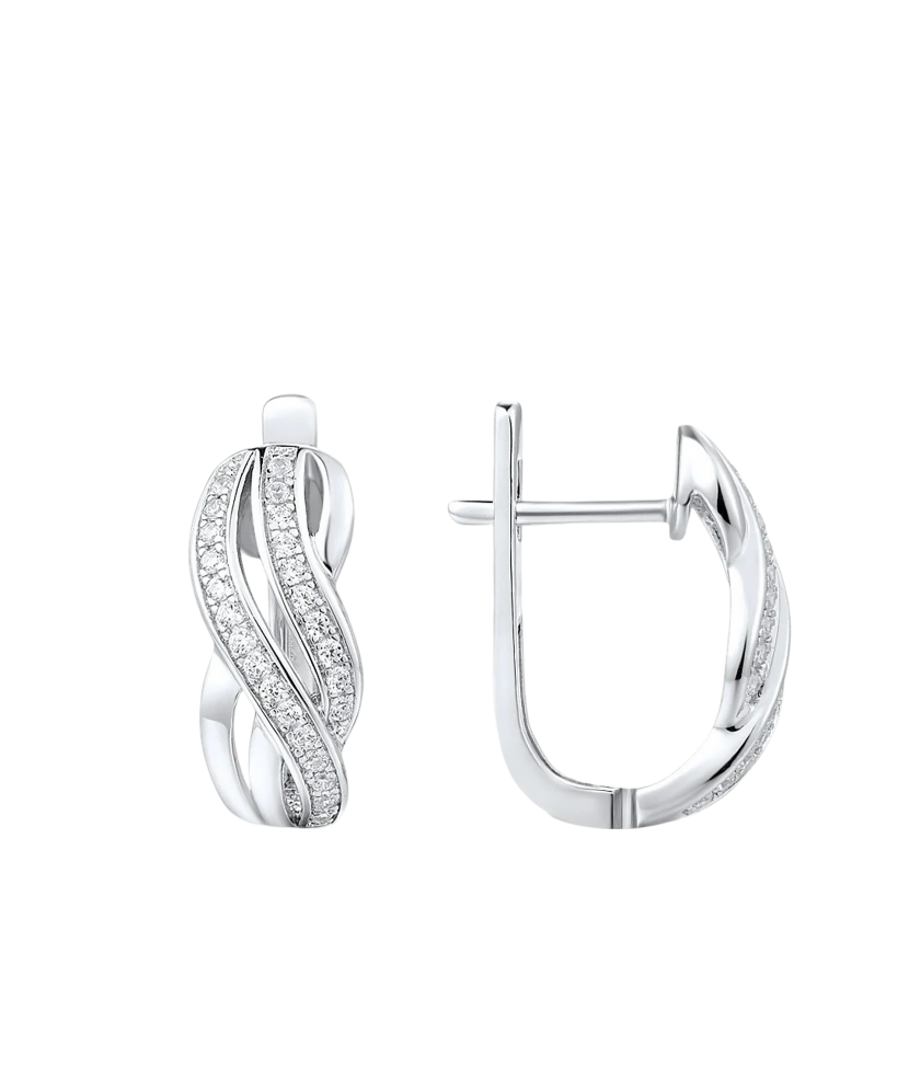 Серьги из серебра с цирконами