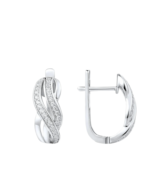 Серьги из серебра с цирконами