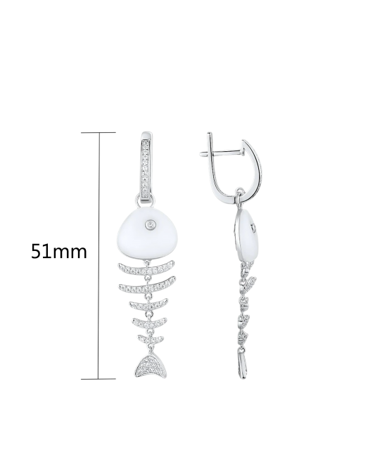 Sudraba auskari ar cirkoniem un emalju - Goldinga