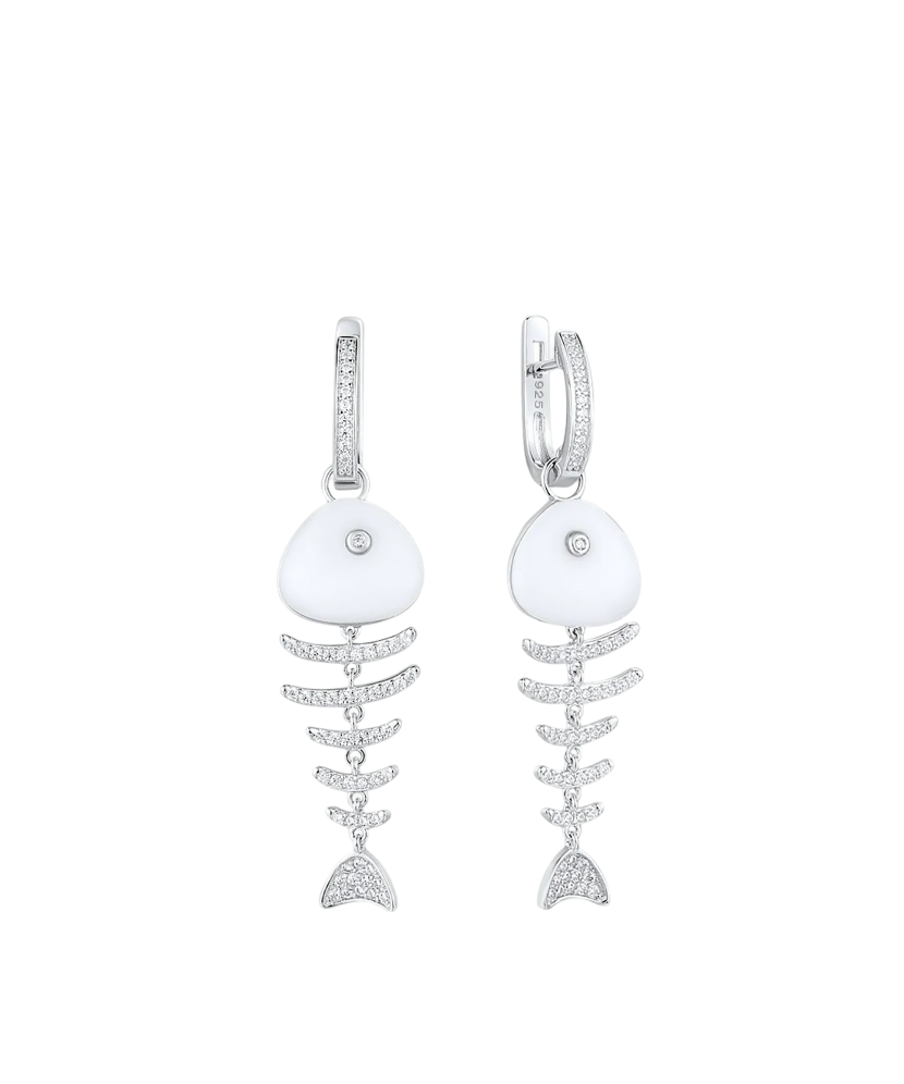 Sudraba auskari ar cirkoniem un emalju - Goldinga