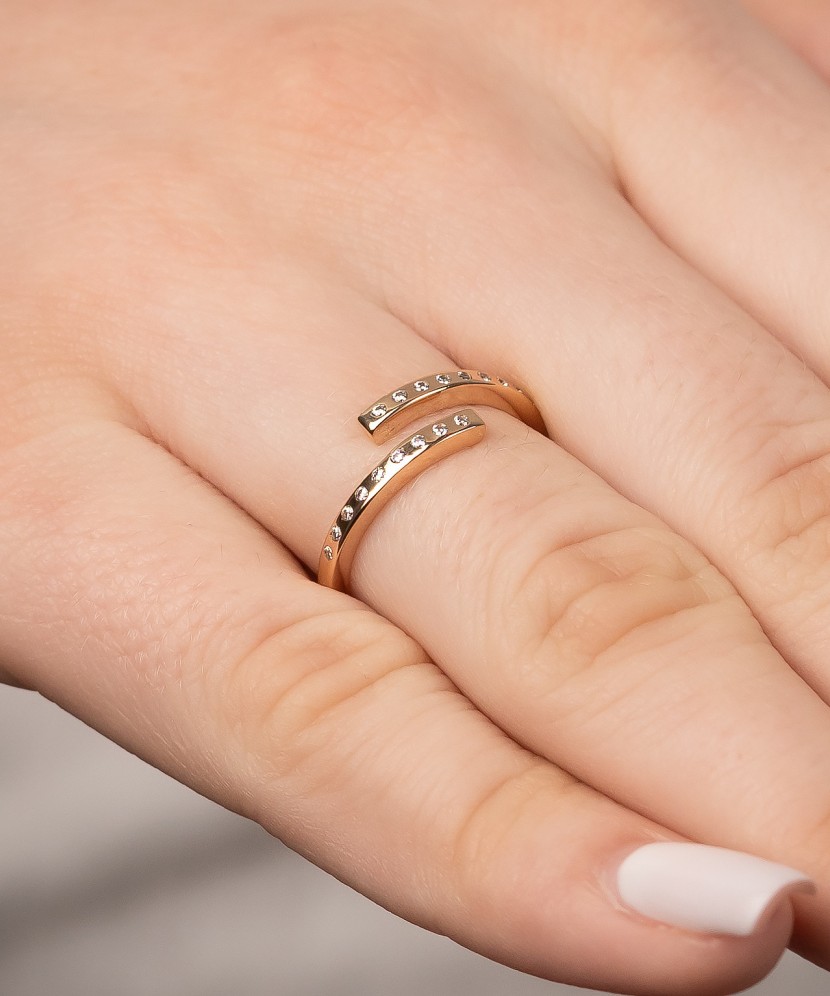 Zelta gredzens ar cirkonijiem - Goldinga