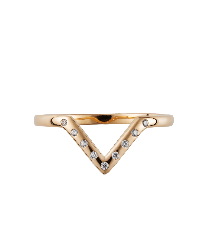 Zelta gredzens ar cirkonijiem