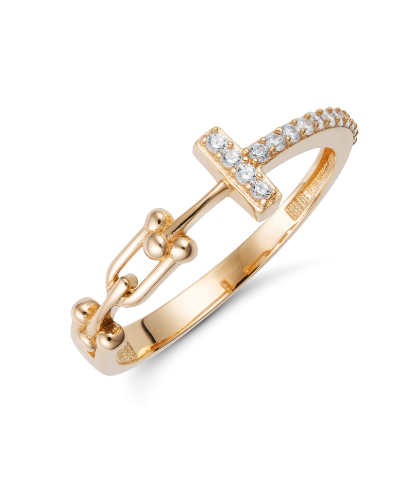 Золотое кольцо с цирконами