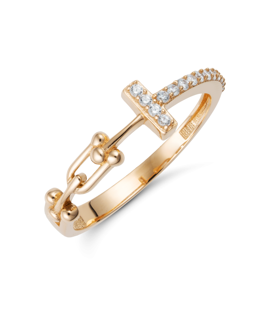 Zelta gredzens ar cirkonijiem