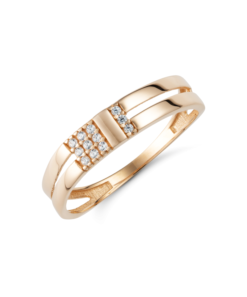 Zelta gredzens ar cirkonijiem