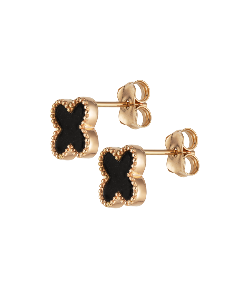 Zelta auskari ar oniksiem