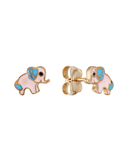 Золотые серьги с эмалью