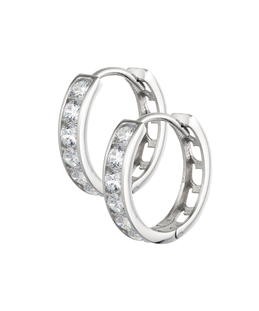 Baltā zelta auskari ar cirkonijiem - Goldinga