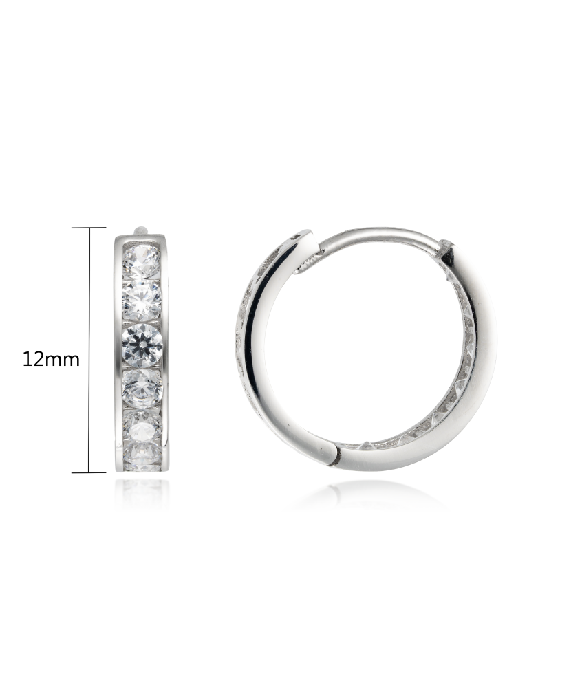 Baltā zelta auskari ar cirkonijiem - Goldinga