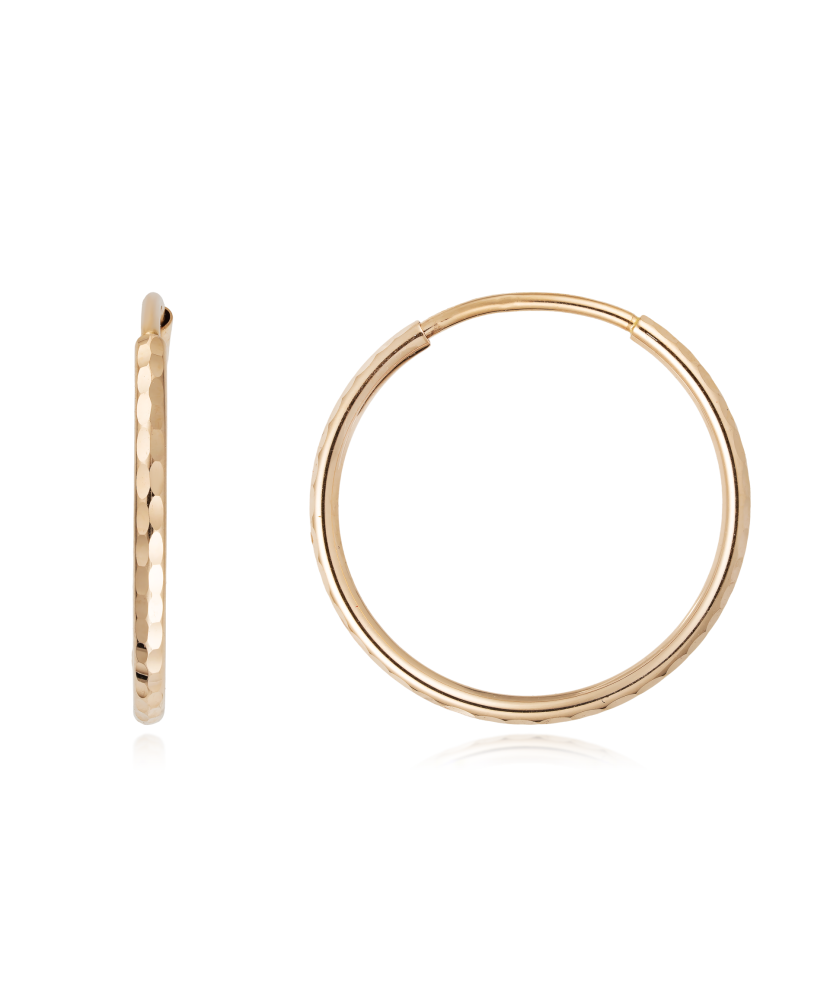 Zelta auskaru komplekti ar gravējumu 24mm - Goldinga