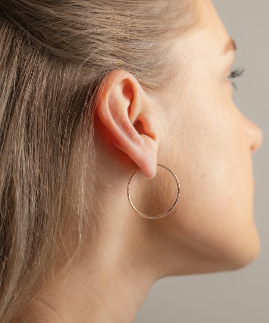 Zelta auskaru komplekti ar gravējumu 30mm - Goldinga