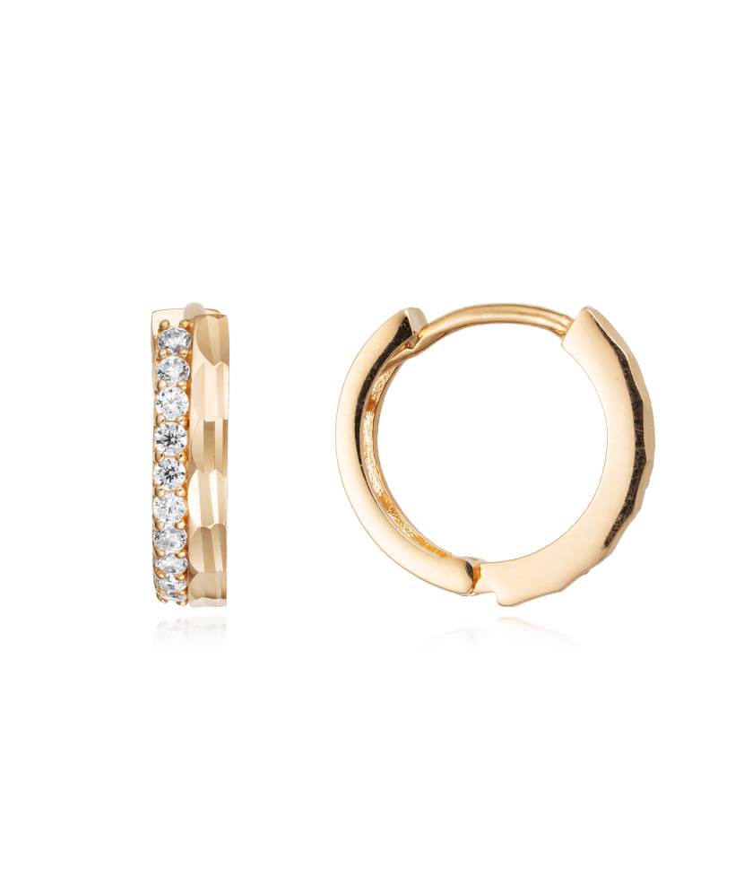 Золотые серьги с цирконами