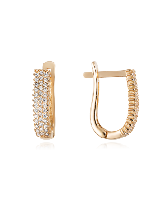 Золотые серьги с цирконами