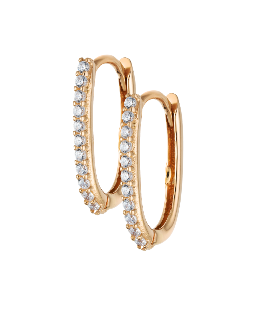 Золотые серьги с цирконами