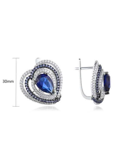 Sudraba auskari ar cirkonijiem un špineļiem - Goldinga