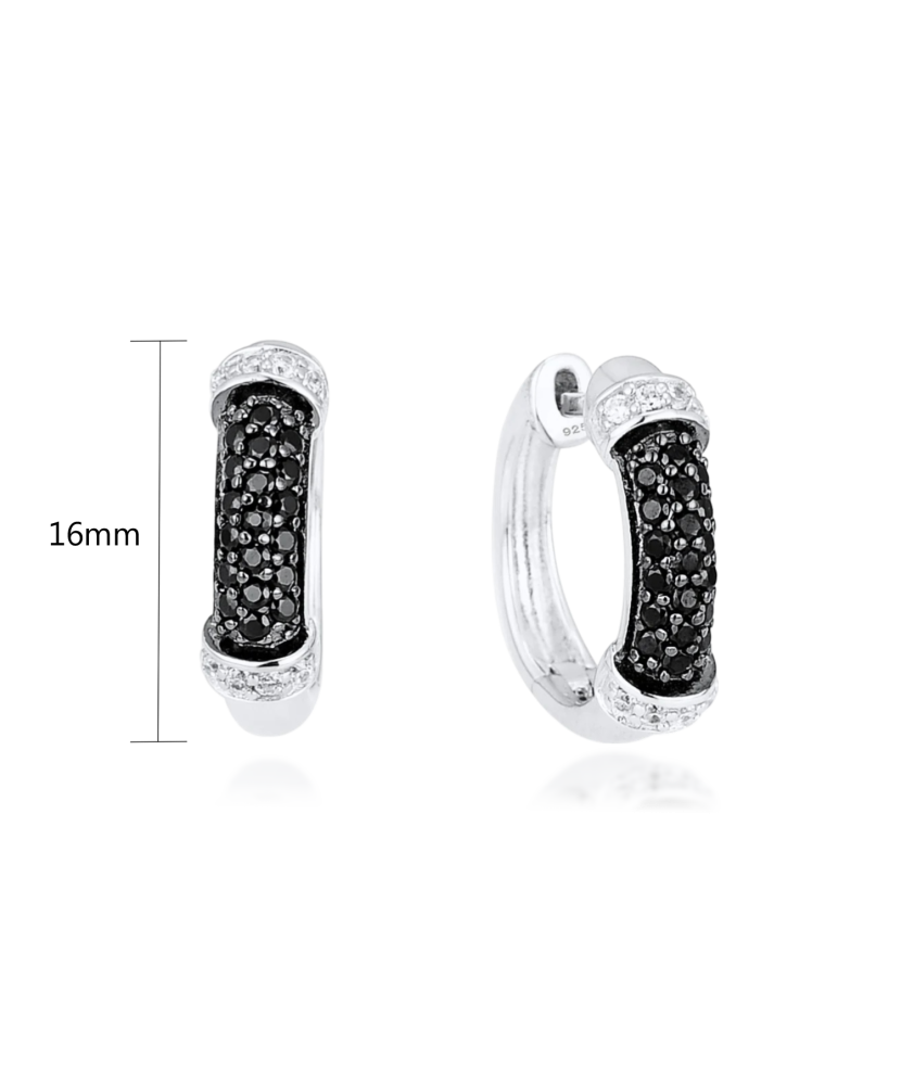 Серьги из серебра с цирконом и шпинели