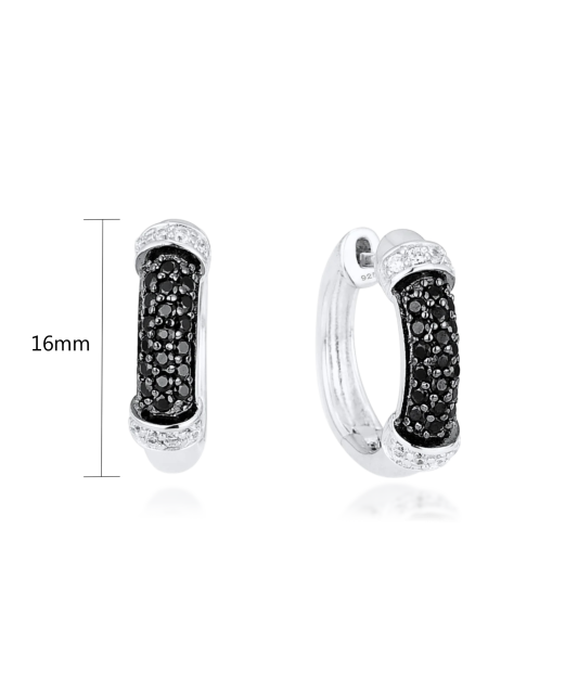 Sudraba auskari ar cirkonijiem un špineļiem