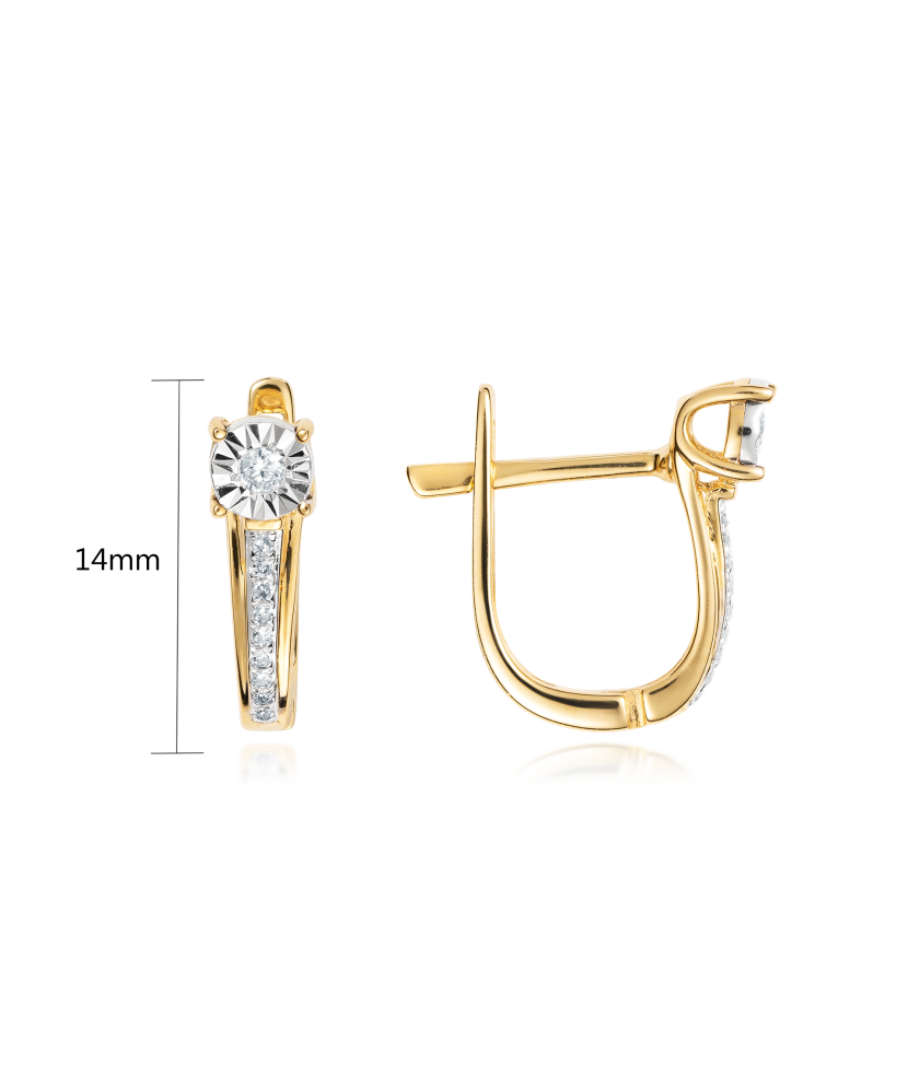 Dzeltena zelta auskari ar briljantiem - Goldinga