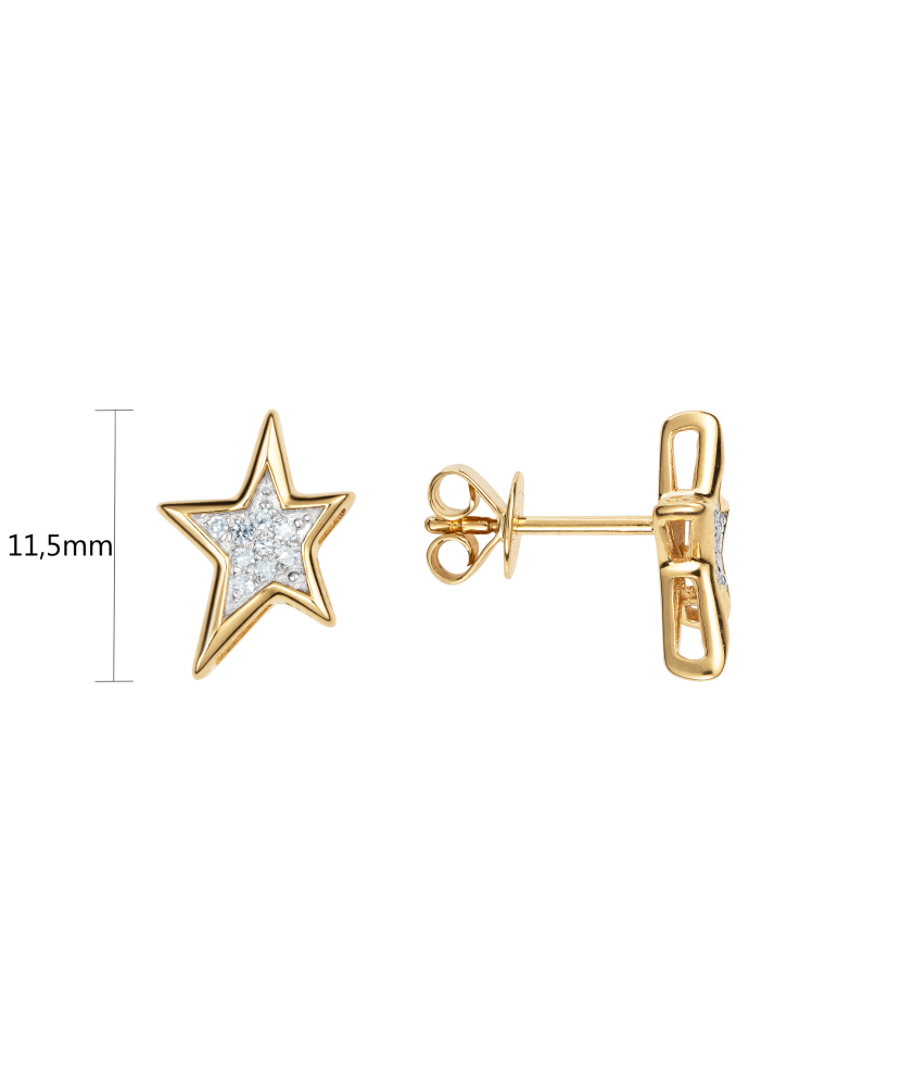 Dzeltena zelta auskari ar briljantiem - Goldinga