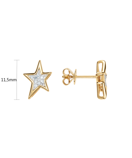 Dzeltena zelta auskari ar briljantiem - Goldinga