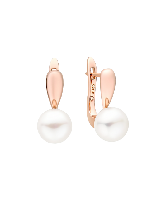 Apzeltīti sudraba auskari ar pērlēm - Goldinga