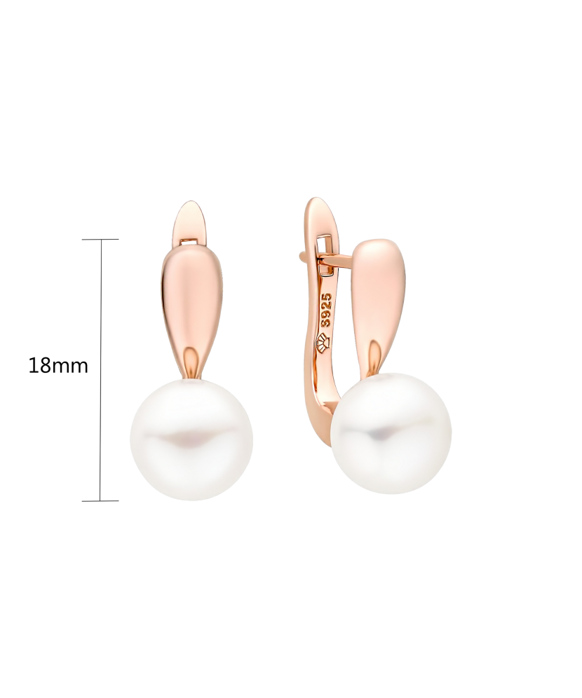 Позолоченные серьги из серебра с жемчугом