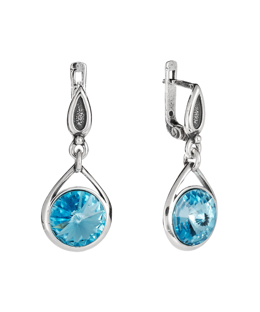 Sudraba auskari ar kristāliem