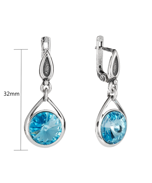 Sudraba auskari ar kristāliem