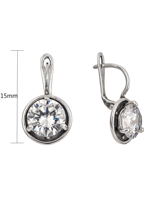 Sidabriniai auskarai su kristalais