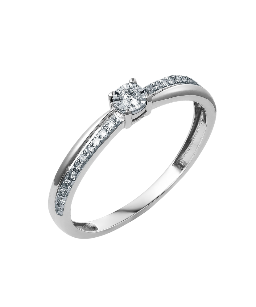 Baltā Zelta Gredzens ar briljantiem - Goldinga