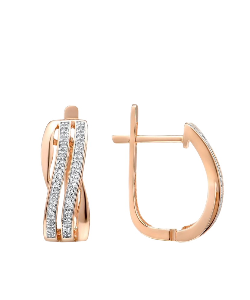 Zelta auskari ar dimantiem - Goldinga