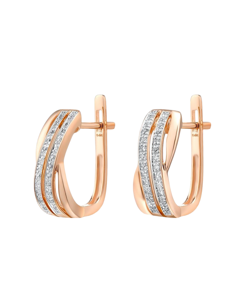 Zelta auskari ar dimantiem - Goldinga