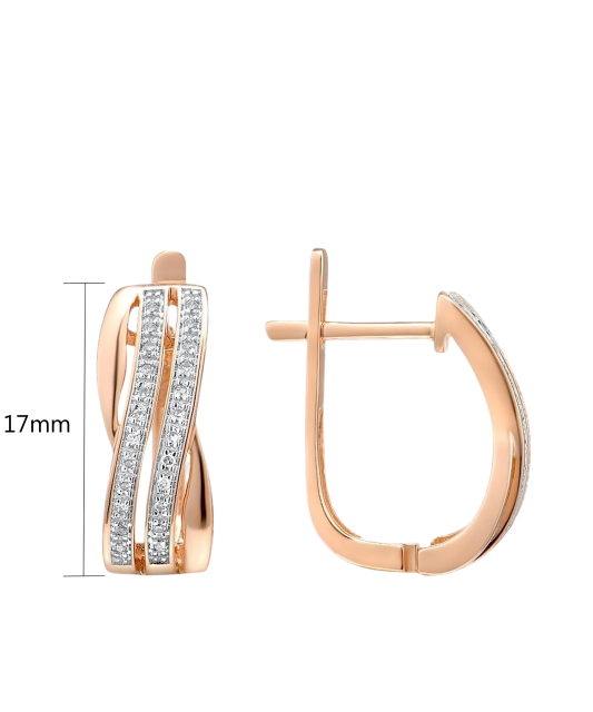 Zelta auskari ar dimantiem - Goldinga