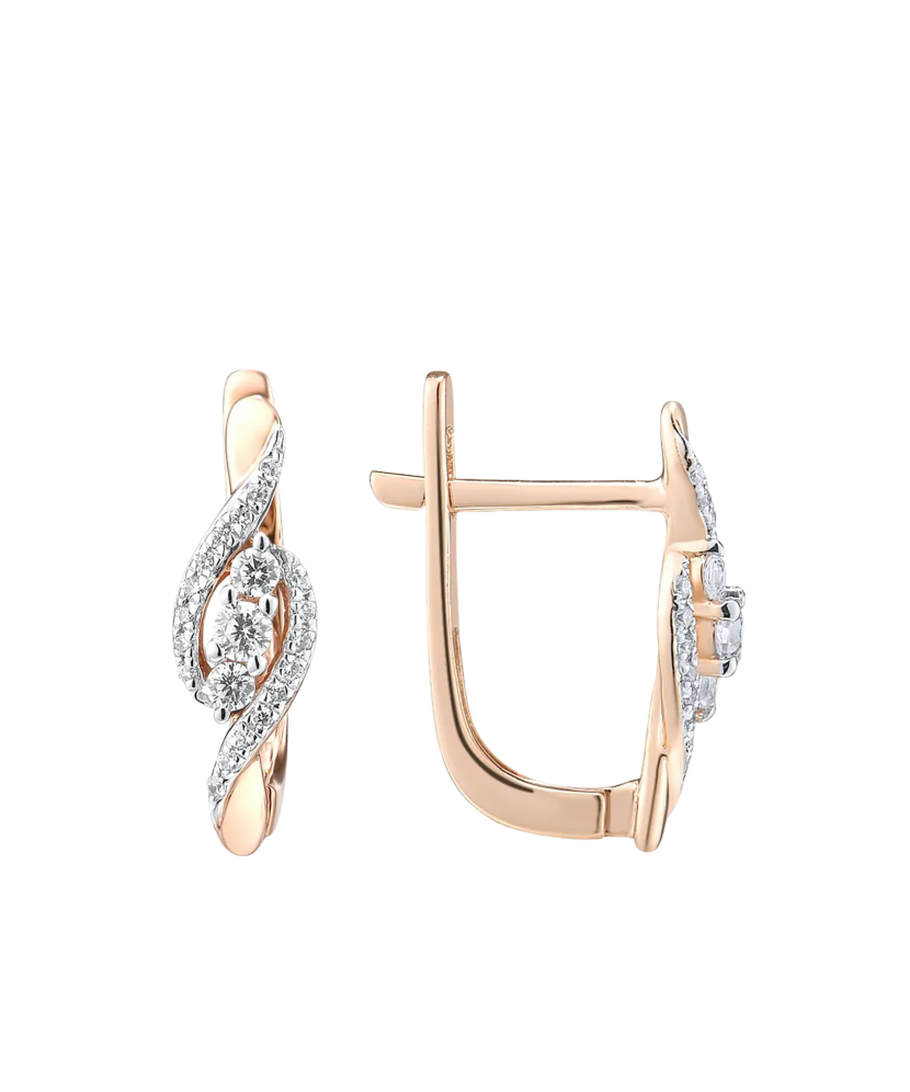 Zelta auskari ar dimantiem - Goldinga