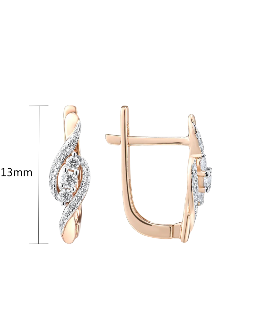 Zelta auskari ar dimantiem - Goldinga