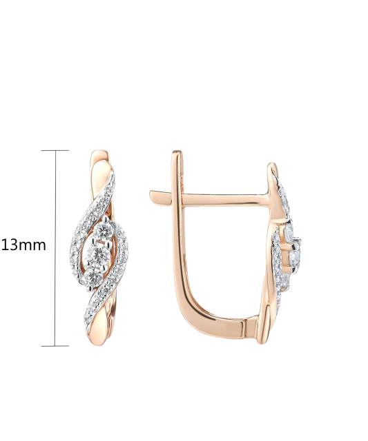 Zelta auskari ar dimantiem - Goldinga