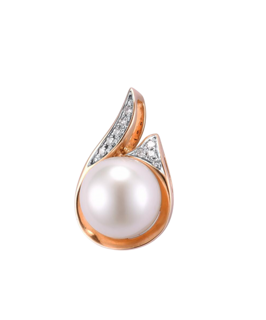 Zelta kulons ar pērli un dimantiem - Goldinga