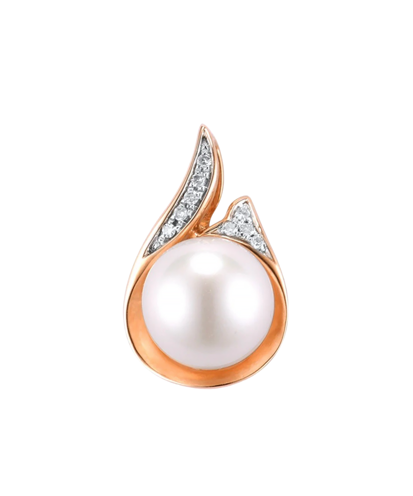 Zelta kulons ar pērli un dimantiem - Goldinga