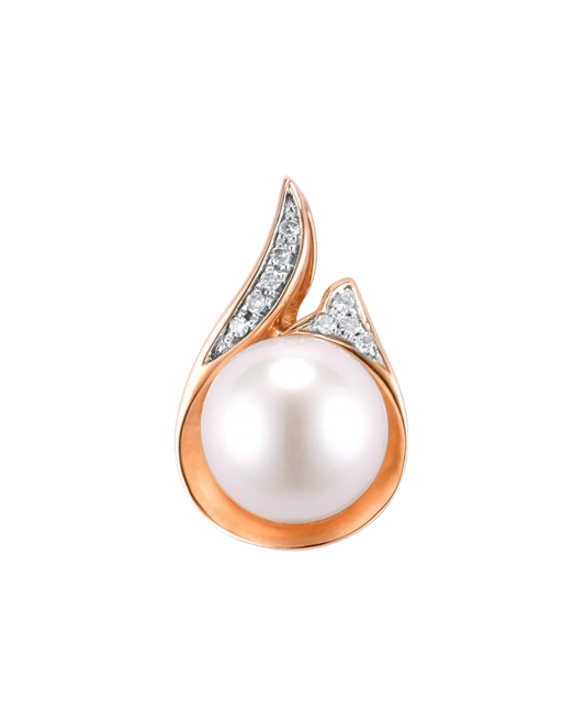 Zelta kulons ar pērli un dimantiem - Goldinga