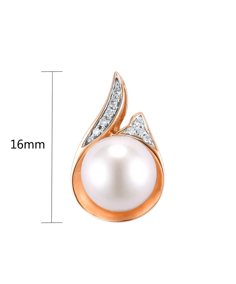 Zelta kulons ar pērli un dimantiem - Goldinga