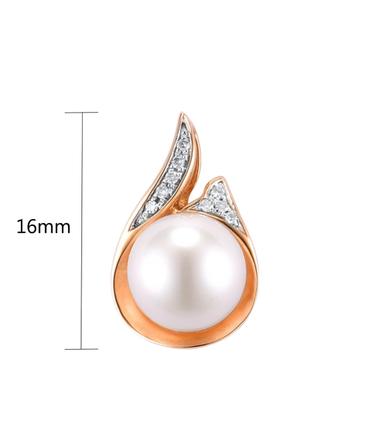 Zelta kulons ar pērli un dimantiem - Goldinga