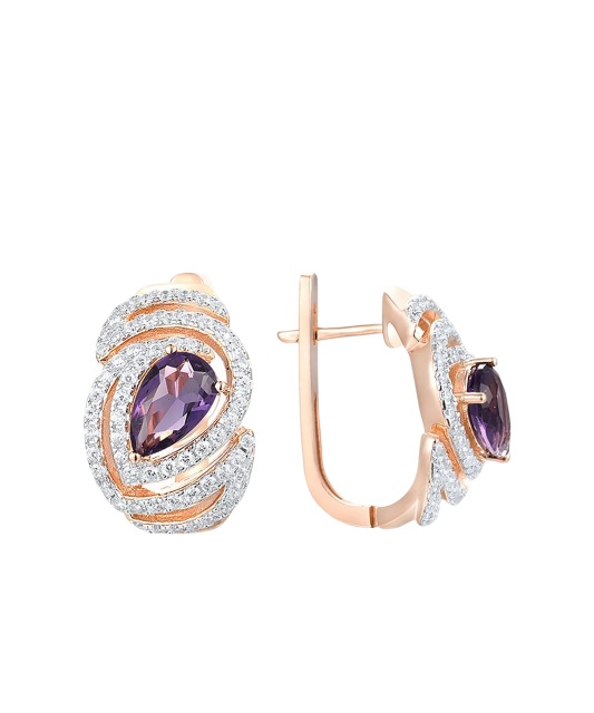 Apzeltīti sudraba auskari ar cirkonijiem - Goldinga