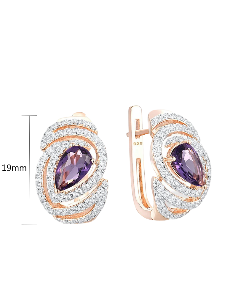 Apzeltīti sudraba auskari ar cirkonijiem - Goldinga