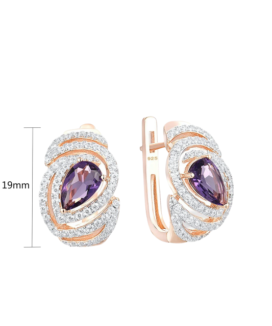 Apzeltīti sudraba auskari ar cirkonijiem - Goldinga