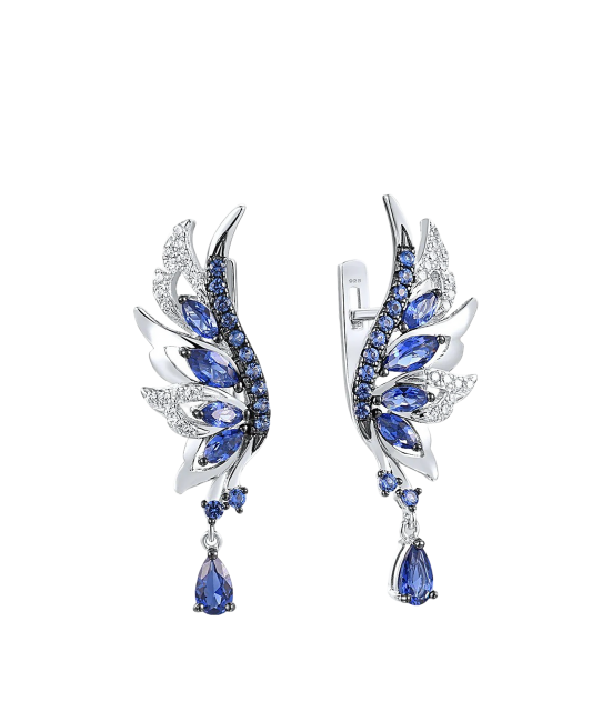 Серьги из серебра с цирконами