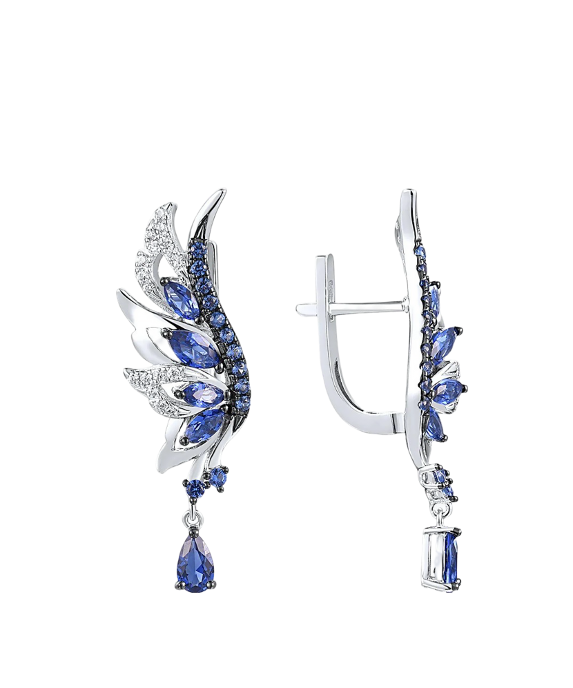 Серьги из серебра с цирконами