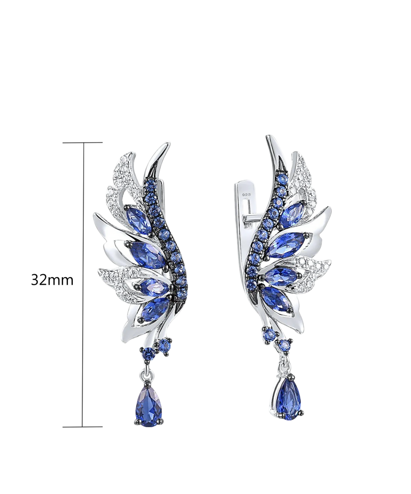 Серьги из серебра с цирконами