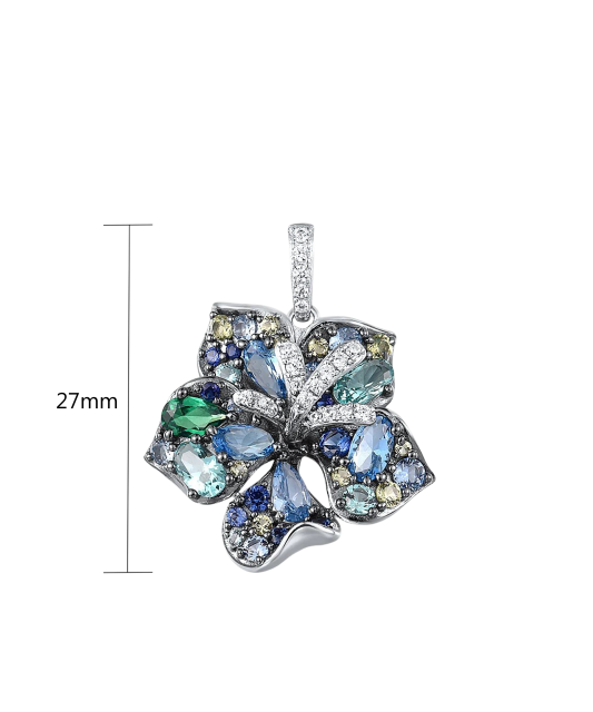 Подвеска из серебра со шпинелями и фианитами