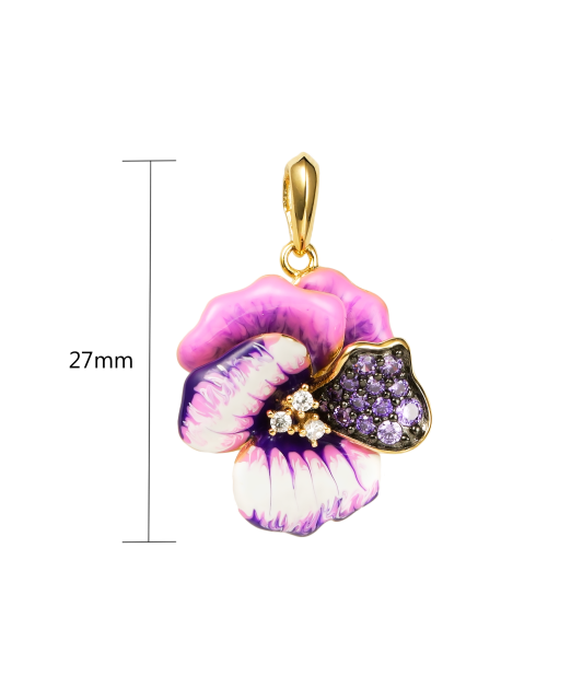 Sudraba zeltīts kulons ar emalju un cirkoniem - Goldinga